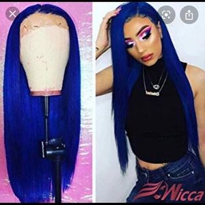 Lace front wig violet blue wig